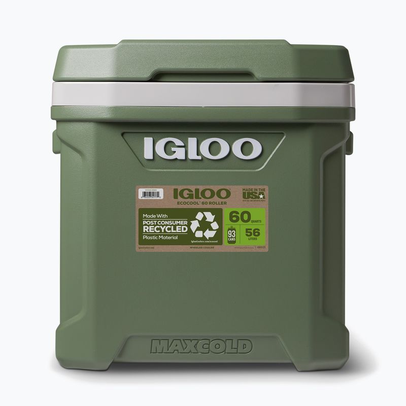 Igloo Ecocool Latitude 60 Qt Roller 56 l vintage green camping fridge 2