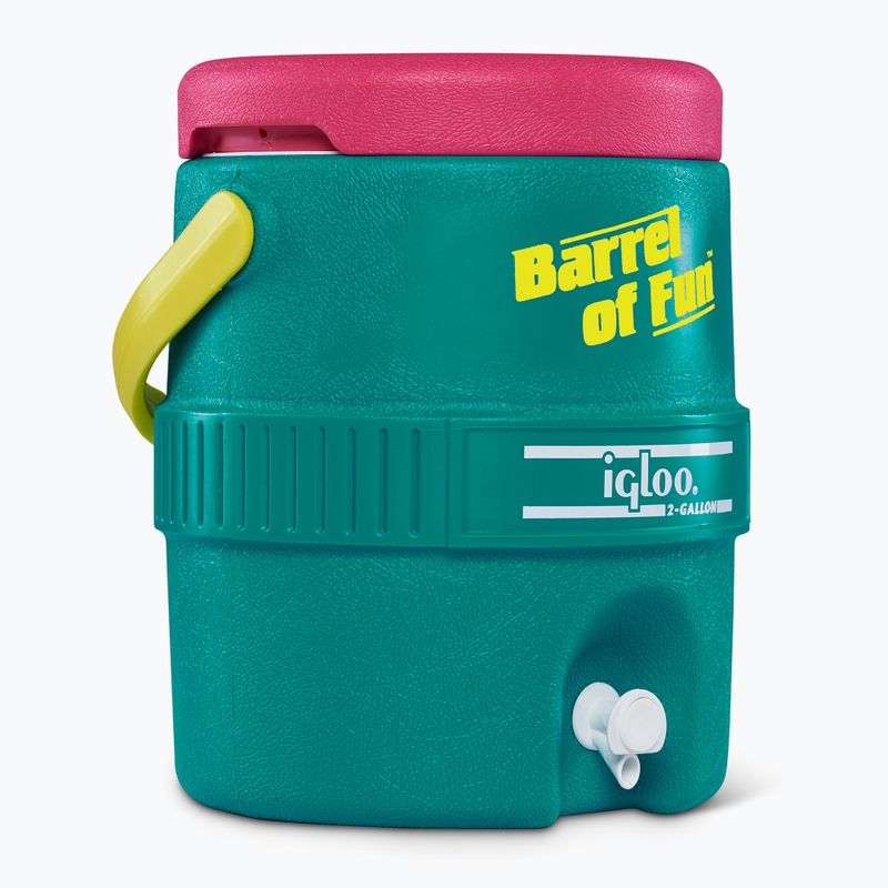 Igloo Retro Barrel Of Fun 2 Gallon 7.6 litre dark jade/bold magenta/livewire yellow water tank 2