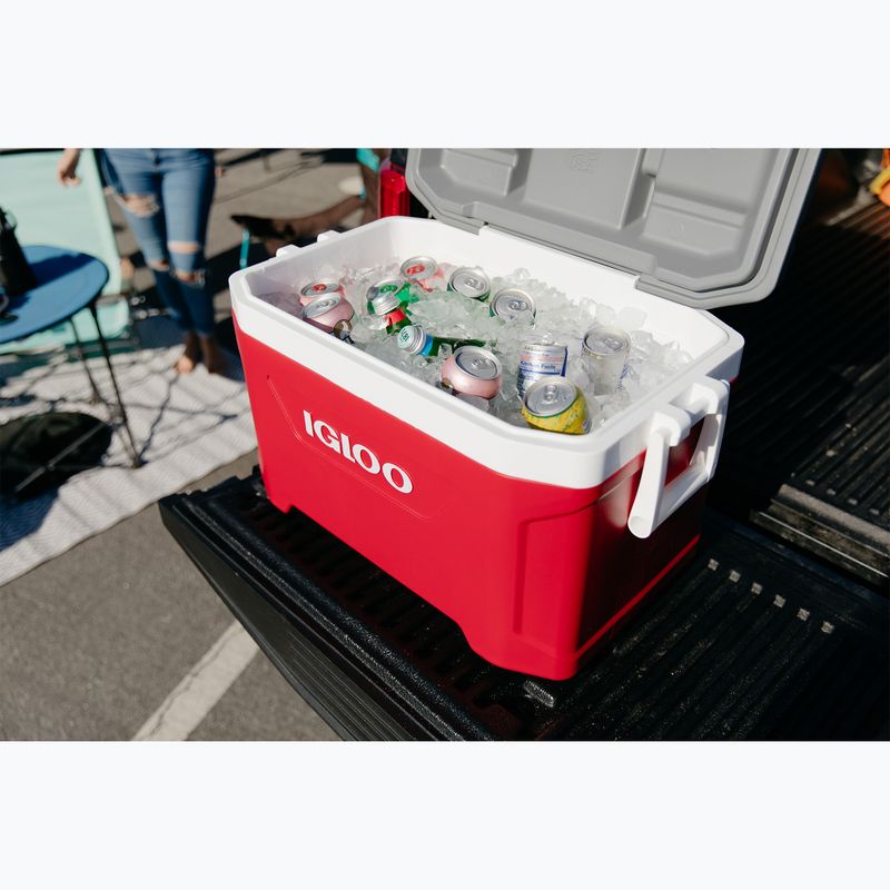 Igloo Latitude 52 industrial red/white/meteorite travel fridge 11