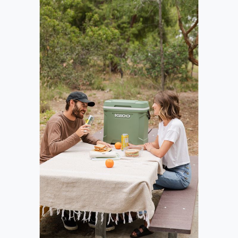Igloo Ecocool Latitude 30 eco gray/vintage green/black travel fridge 11