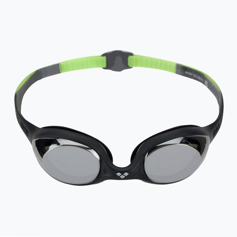 Children's swimming goggles arena Spider JR Mirror black/silver/green 2