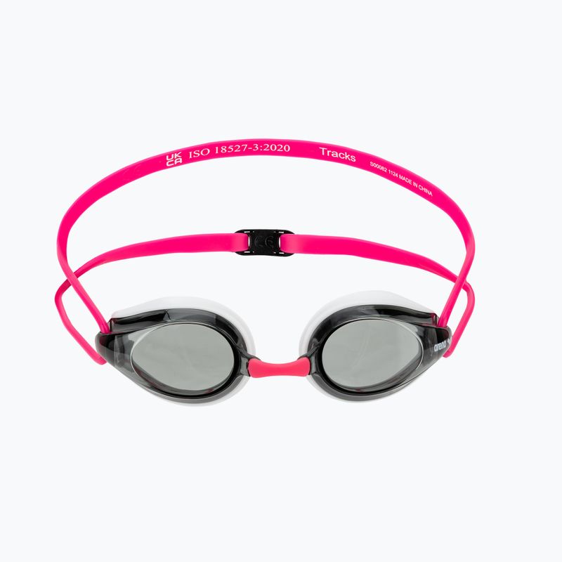 Swim goggles arena Tracks white/smoke/fuchsia 2