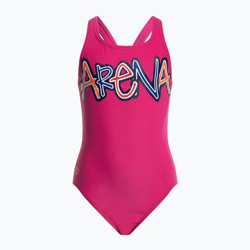 Arena Sparkle One Piece Children's Swimsuit L fresia rose/mango
