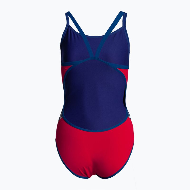 Women's one-piece swimsuit arena Team Stripe Super Fly Back One Piece red-blue 001195/477 2