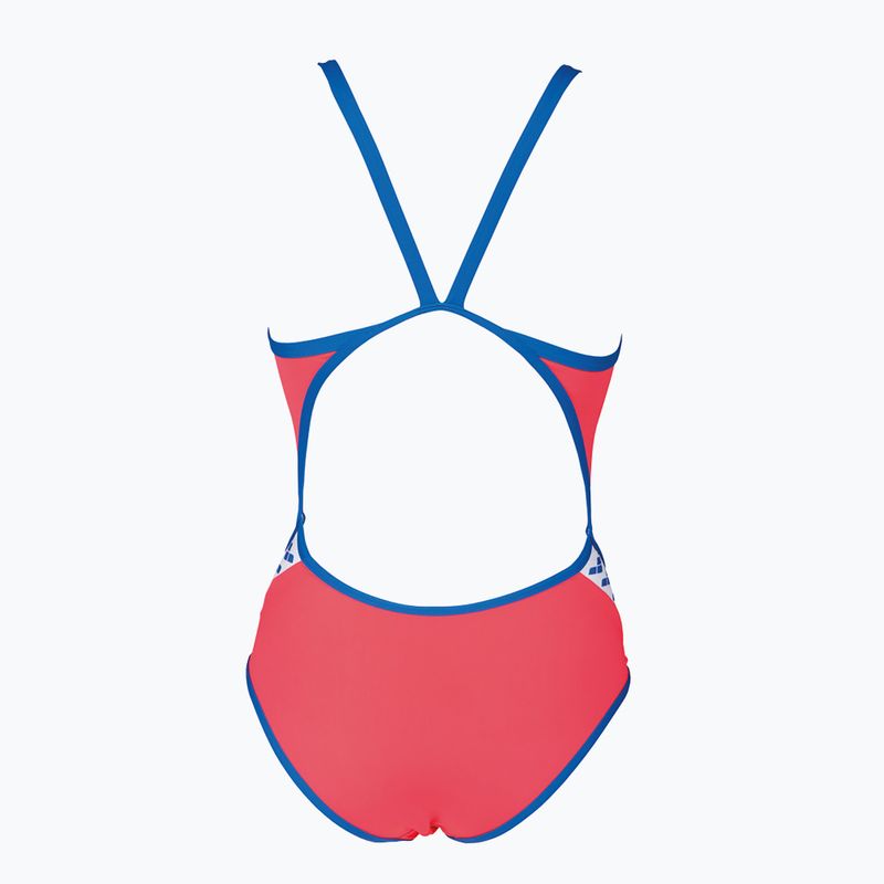 Women's one-piece swimsuit arena Team Stripe Super Fly Back One Piece red-blue 001195/477 6