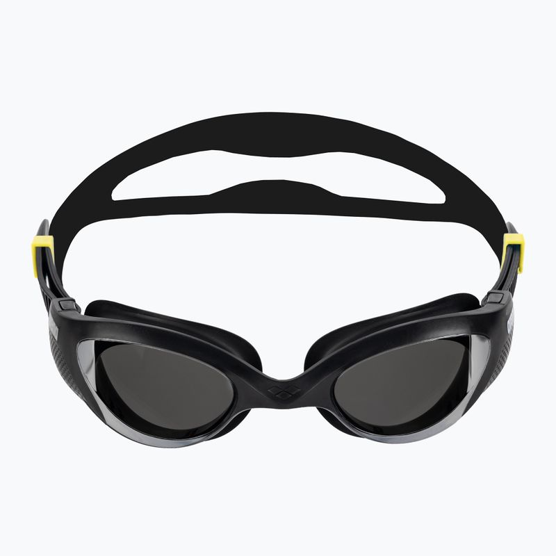 Arena The One Mirror silver/black/black swimming goggles 2