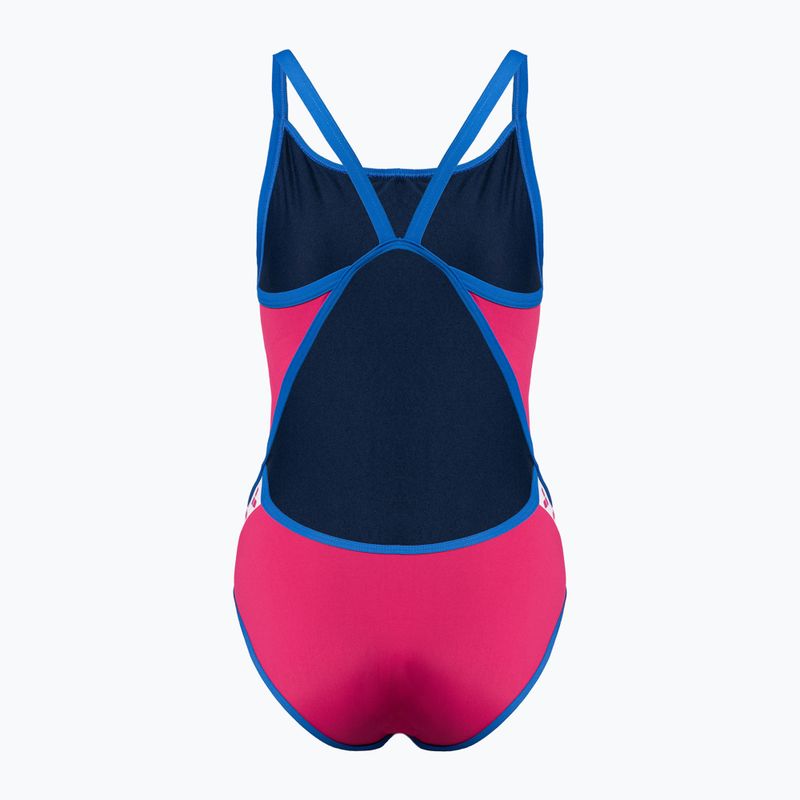 Women's one-piece swimsuit arena Team Stripe Super Fly Back One Piece pink 001195/970 2