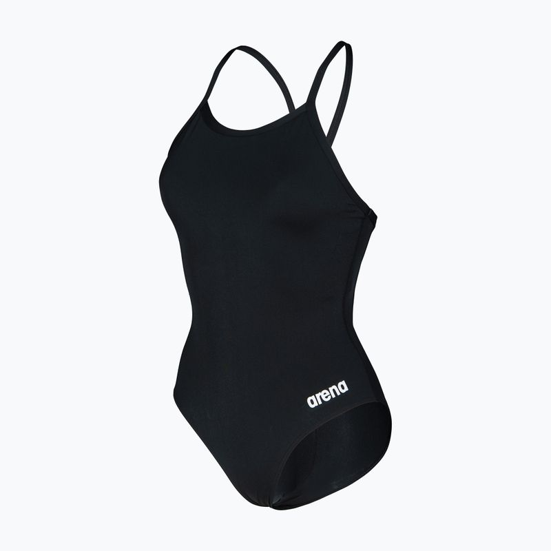 Ladies' one-piece swimsuit Arena Team Light Drop Solid black/white 3