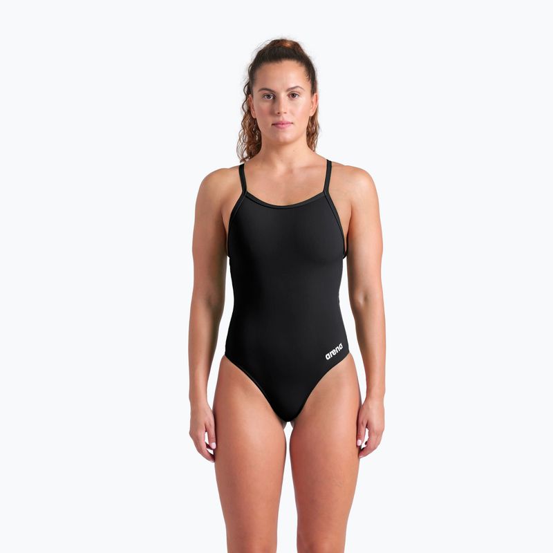 Ladies' one-piece swimsuit Arena Team Light Drop Solid black/white 5