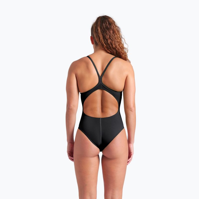 Ladies' one-piece swimsuit Arena Team Light Drop Solid black/white 7