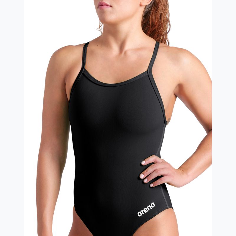 Ladies' one-piece swimsuit Arena Team Light Drop Solid black/white 8