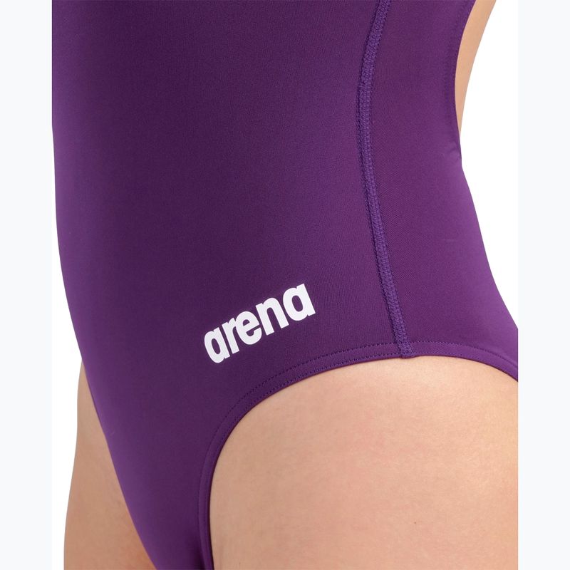 Ladies' one-piece swimsuit Arena Team Light Drop Solid plum/white 9