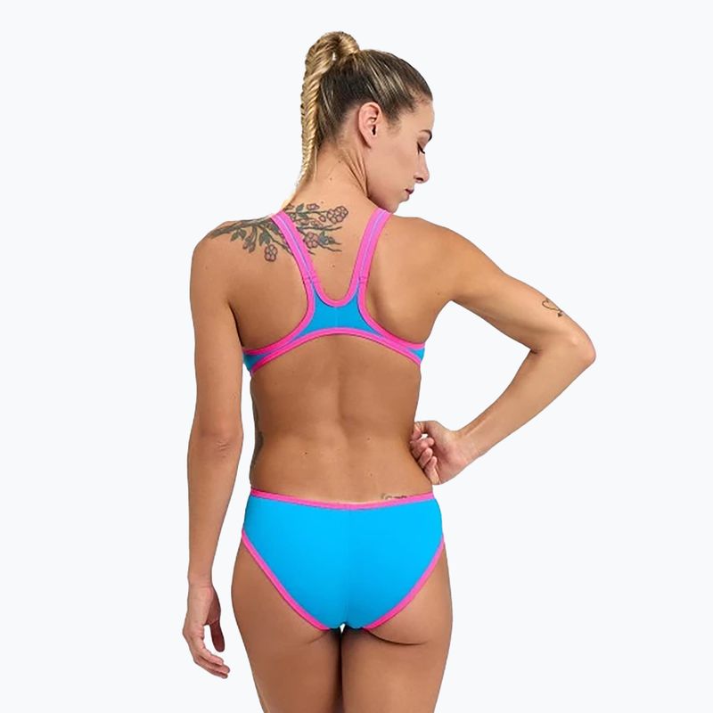 Women's one-piece swimsuit arena One Biglogo One Piece turquoise/fluo pink 3