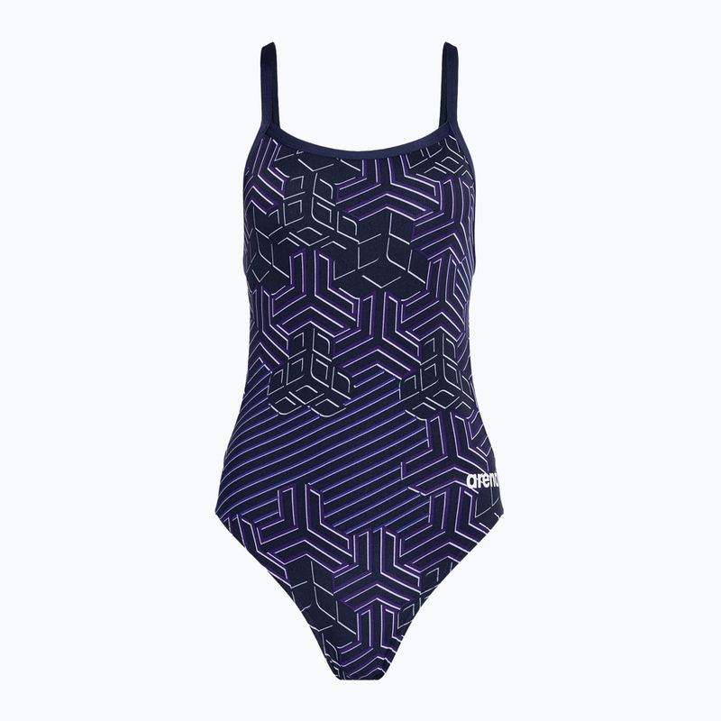 Women's one-piece swimsuit arena Kikko Pro Challenge Back navy/navy multi
