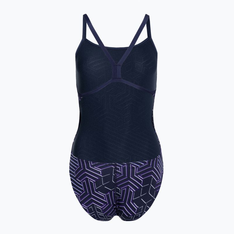 Women's one-piece swimsuit arena Kikko Pro Challenge Back navy/navy multi 2