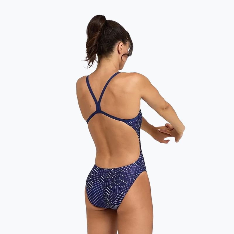 Women's one-piece swimsuit arena Kikko Pro Challenge Back navy/navy multi 6