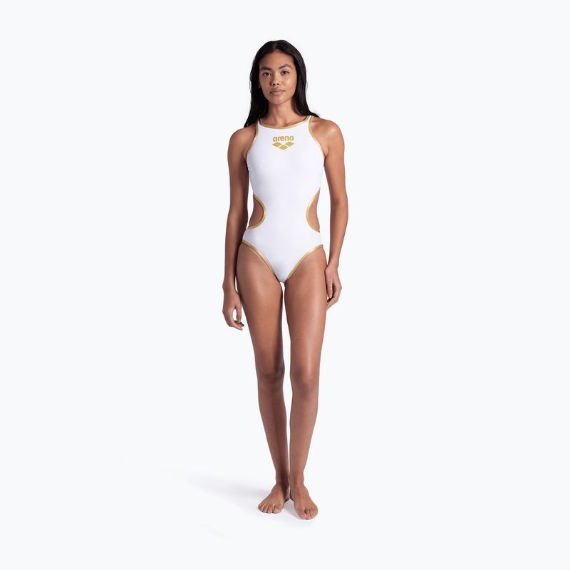 Ladies' one-piece swimsuit Arena One Biglogo One Piece white/gold 7