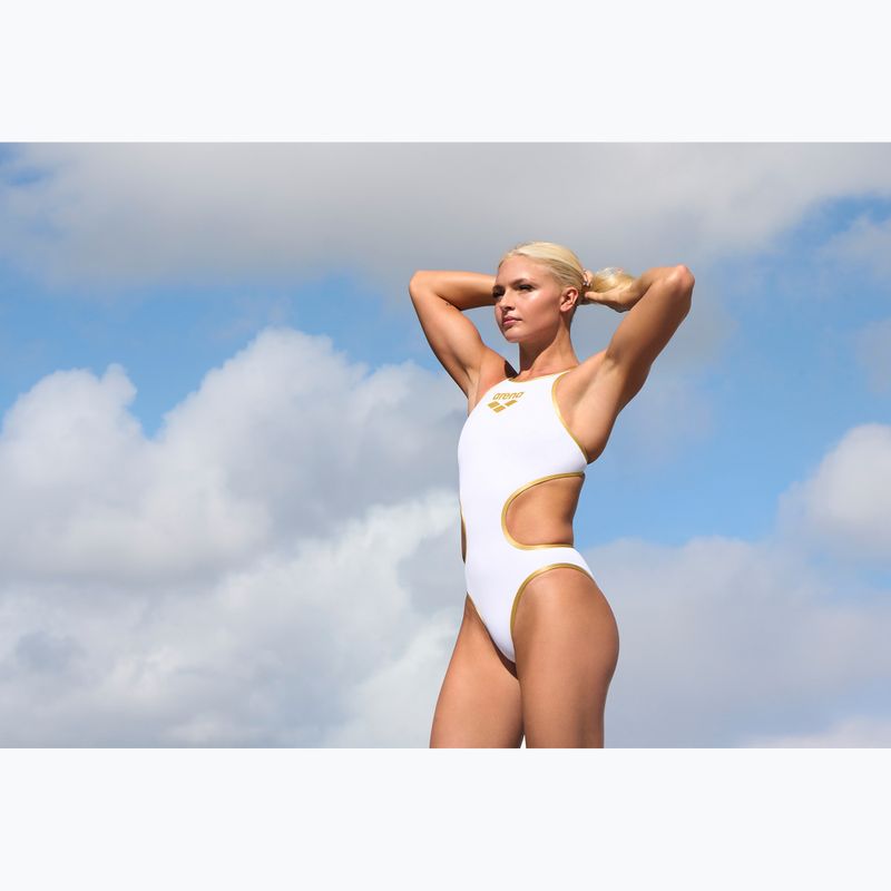 Ladies' one-piece swimsuit Arena One Biglogo One Piece white/gold 11