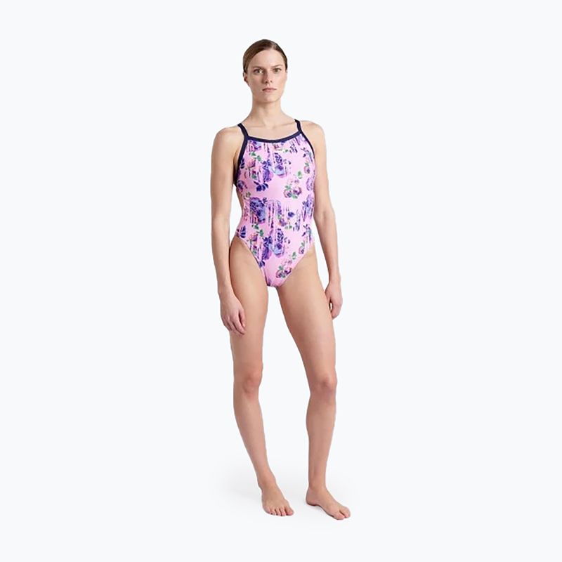 Women's one-piece swimsuit arena Rose Texture Swimsuit Xcross Back multi pink/navy 6
