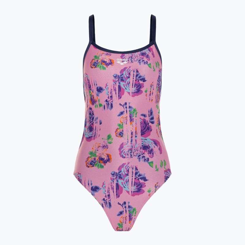 Women's one-piece swimsuit arena Rose Texture Swimsuit Xcross Back multi pink/navy