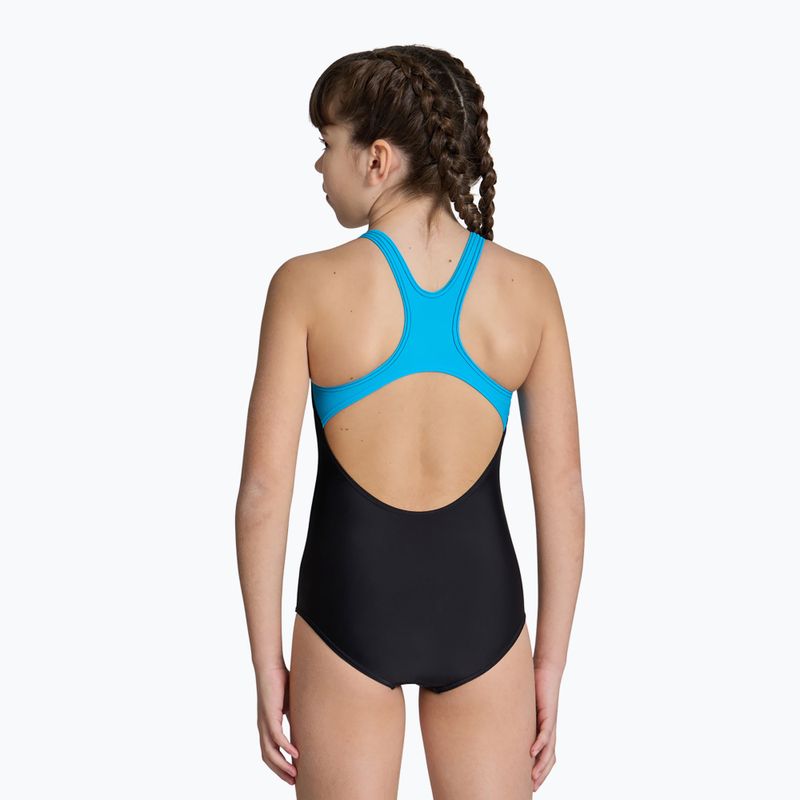 Children's one-piece swimsuit arena Multi Pixels New Swim Pro Back black/turquoise 4