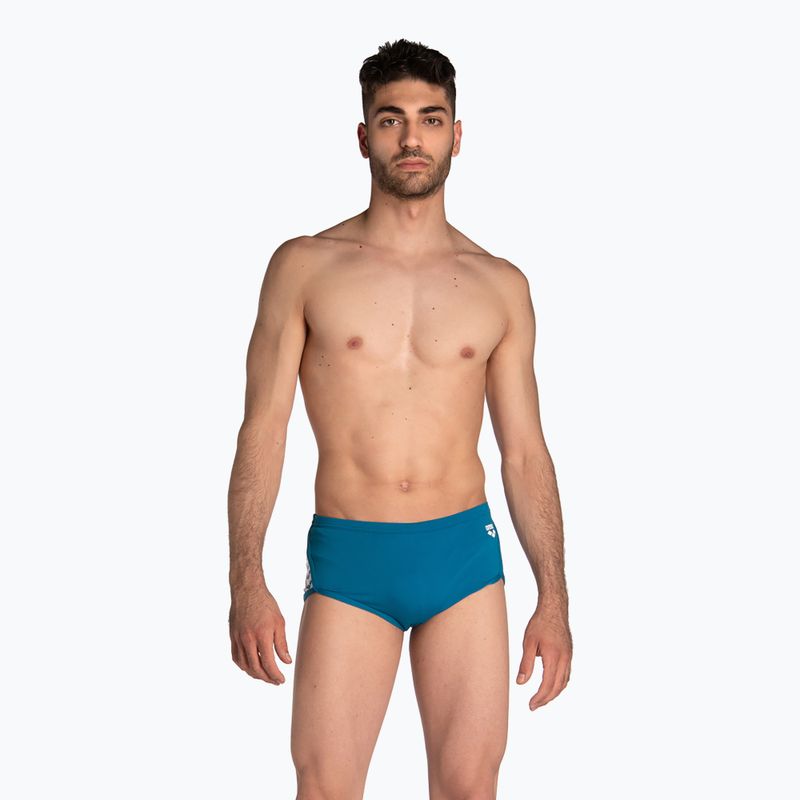 Men's arena Planet Swim Low Waist Short blue cosmo/white multi swim boxers 3