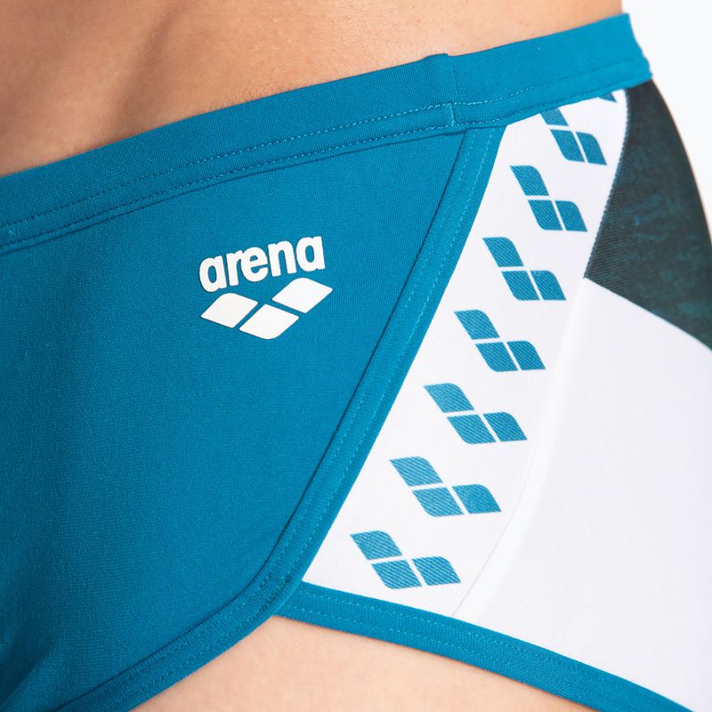 Men's arena Planet Swim Low Waist Short blue cosmo/white multi swim boxers 5