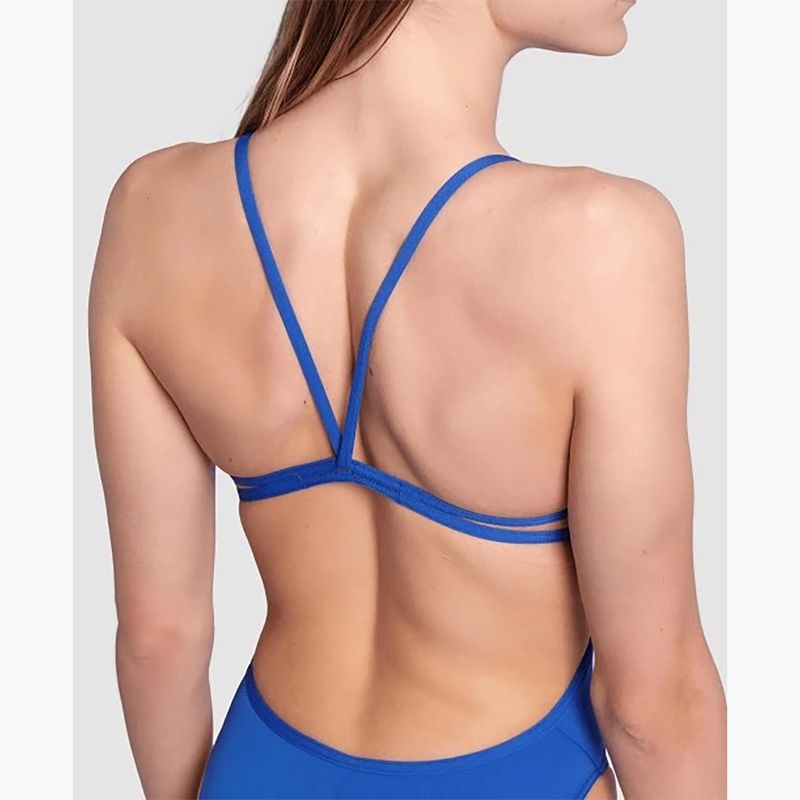 Women's one-piece swimsuit arena Lace Back Solid royal/white 8