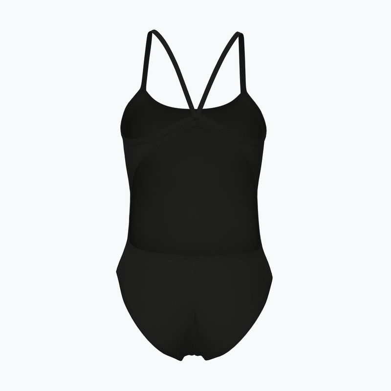 Women's one-piece swimsuit arena Lace Back Solid black/white 2