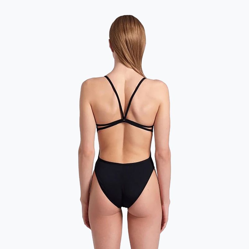 Women's one-piece swimsuit arena Lace Back Solid black/white 7
