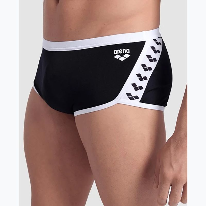 Men's arena Icons Swim Low Waist Short Solid black/white swim briefs 7