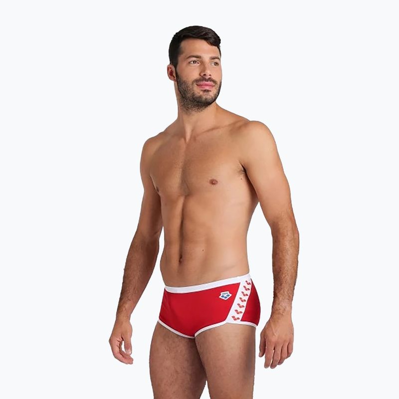 Men's arena Icons Swim Low Waist Short Solid red/white swim briefs 4