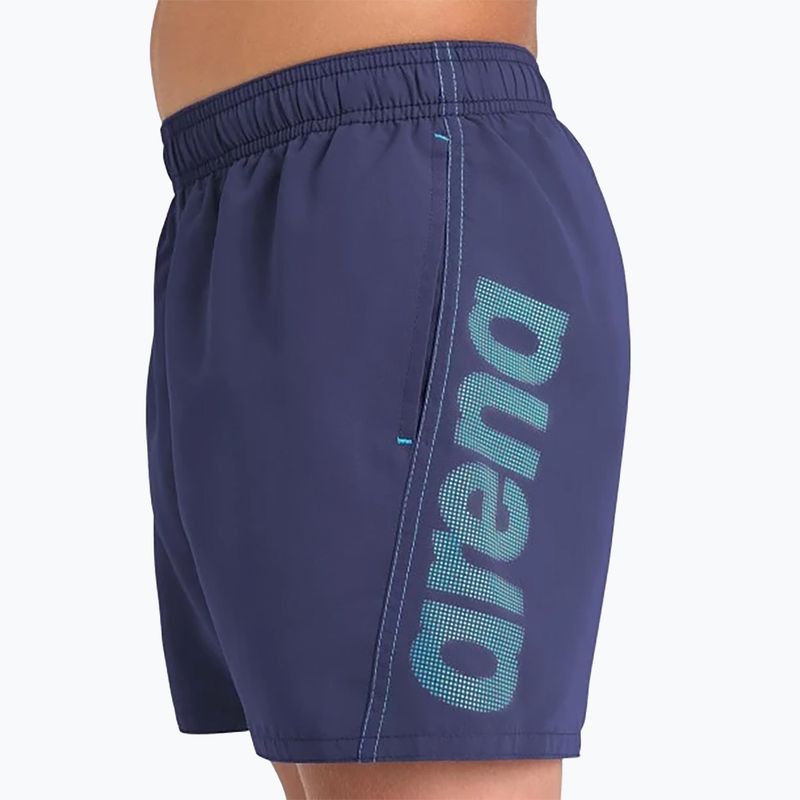 Arena Fundamentals Logo JR Boxer R navy/turquoise children's swim boxers 8