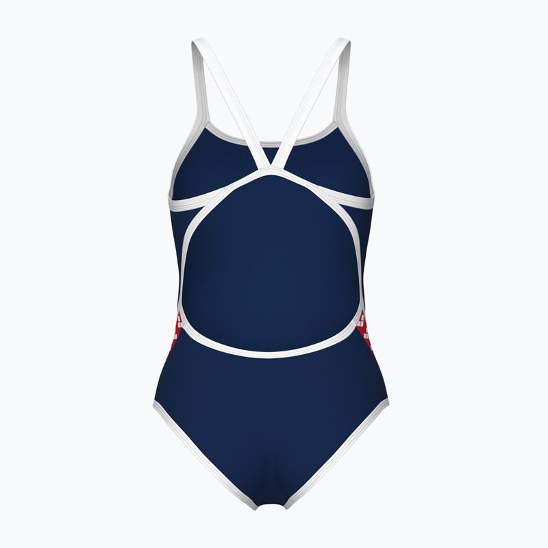 Women's one-piece swimsuit arena Icons Super Fly Back Solid navy / white / red multi 2