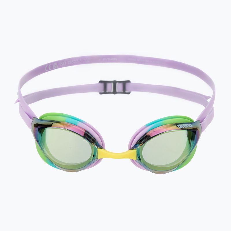 Arena Python Mirror green/violet/green swimming goggles 2