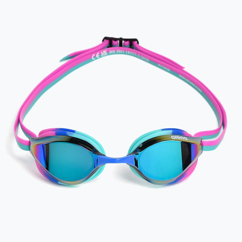 Swim goggles arena Python Mirror turquoise/water/fuchsia 4