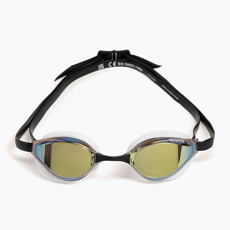 Arena Python Mirror gold / white / black swimming goggles 2