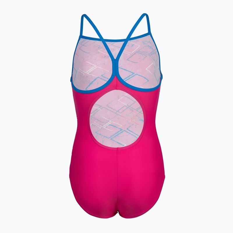 Arena Daly Light Drop Back freak rose/blue china children's one-piece swimsuit 3