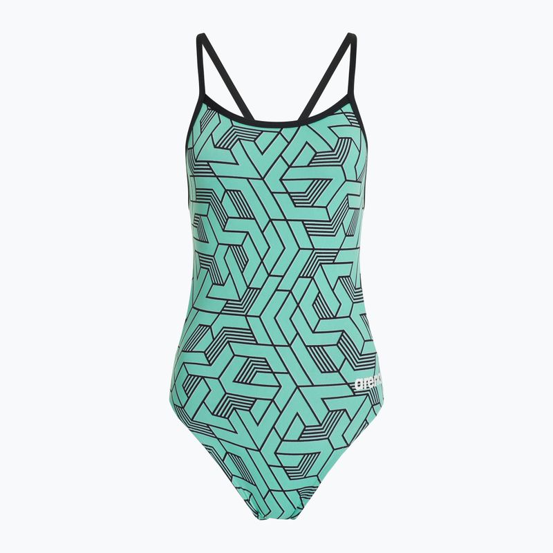 Arena Escape Challenge Back black/water blue multi women's one-piece swimsuit