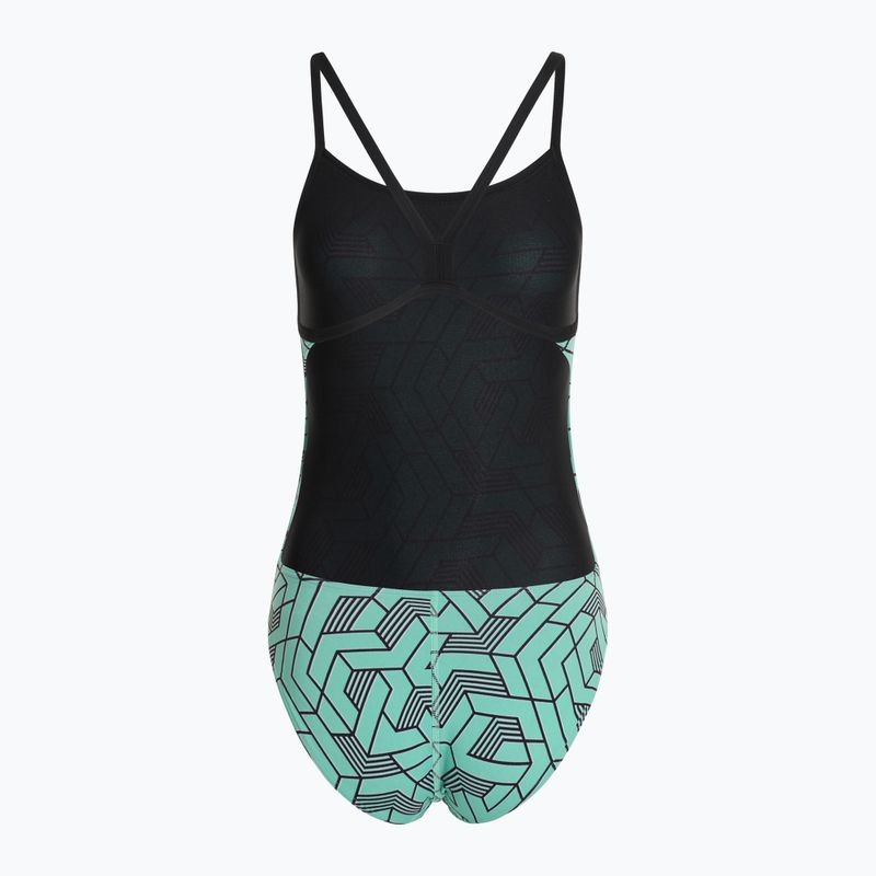 Arena Escape Challenge Back black/water blue multi women's one-piece swimsuit 2