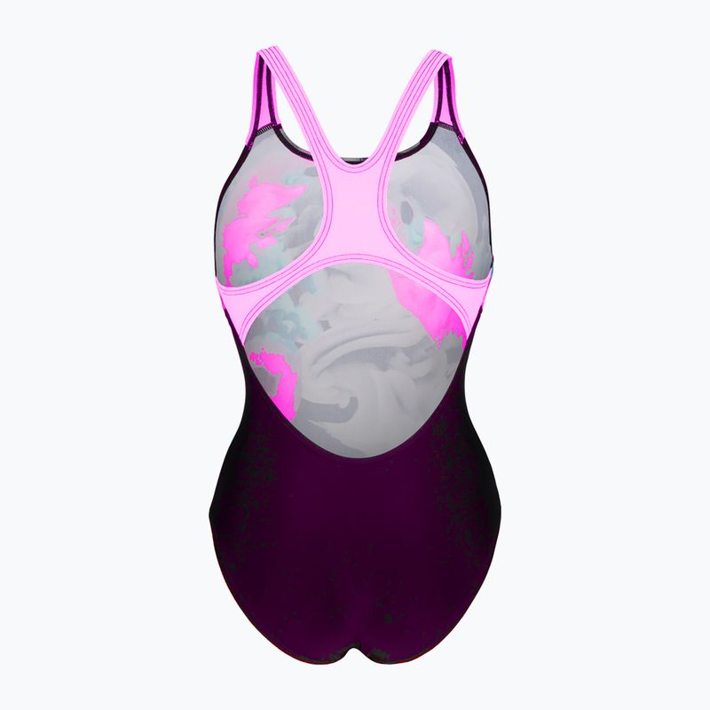 Women's one-piece swimsuit arena Imaginary Swim Pro Back black/shocking pink/multi 2
