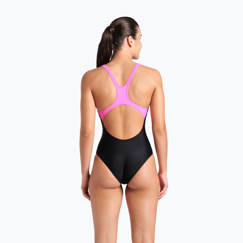 Women's one-piece swimsuit arena Imaginary Swim Pro Back black/shocking pink/multi 7