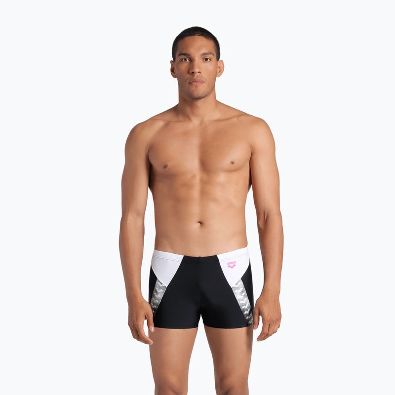 Men's arena Stripe Swim Boxers Short black/white/multi 5