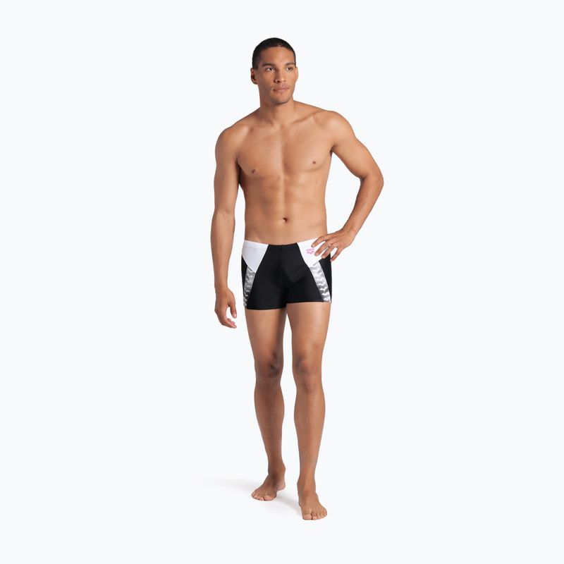 Men's arena Stripe Swim Boxers Short black/white/multi 6