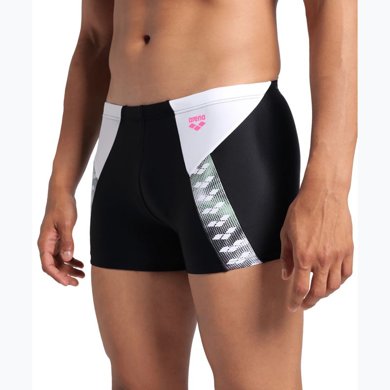 Men's arena Stripe Swim Boxers Short black/white/multi 8