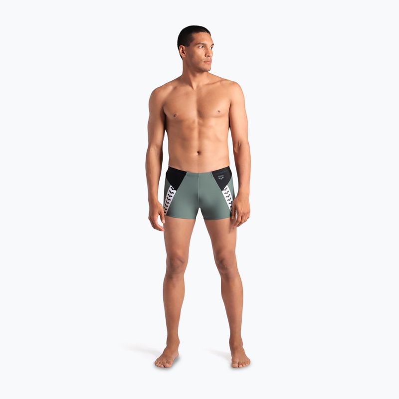 Men's arena Stripe Swim Boxers Short sage/black/multi 2