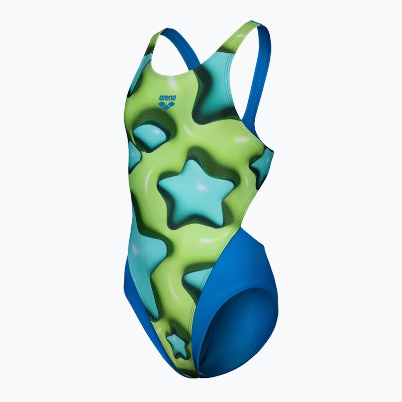 Arena Star Shaped Swim Tech L blue river/soft green/multi children's one-piece swimsuit 3