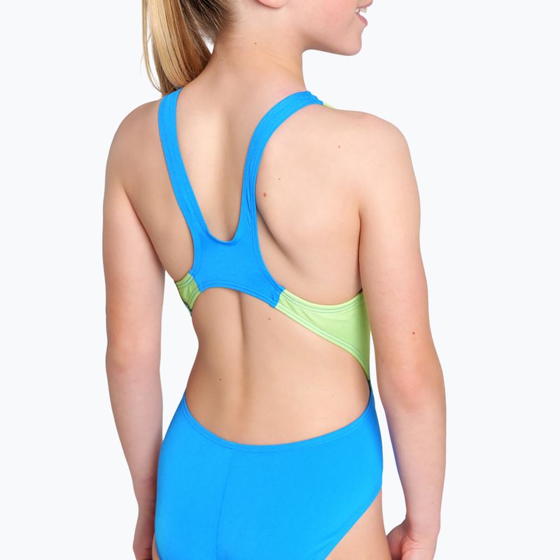 Arena Star Shaped Swim Tech L blue river/soft green/multi children's one-piece swimsuit 9
