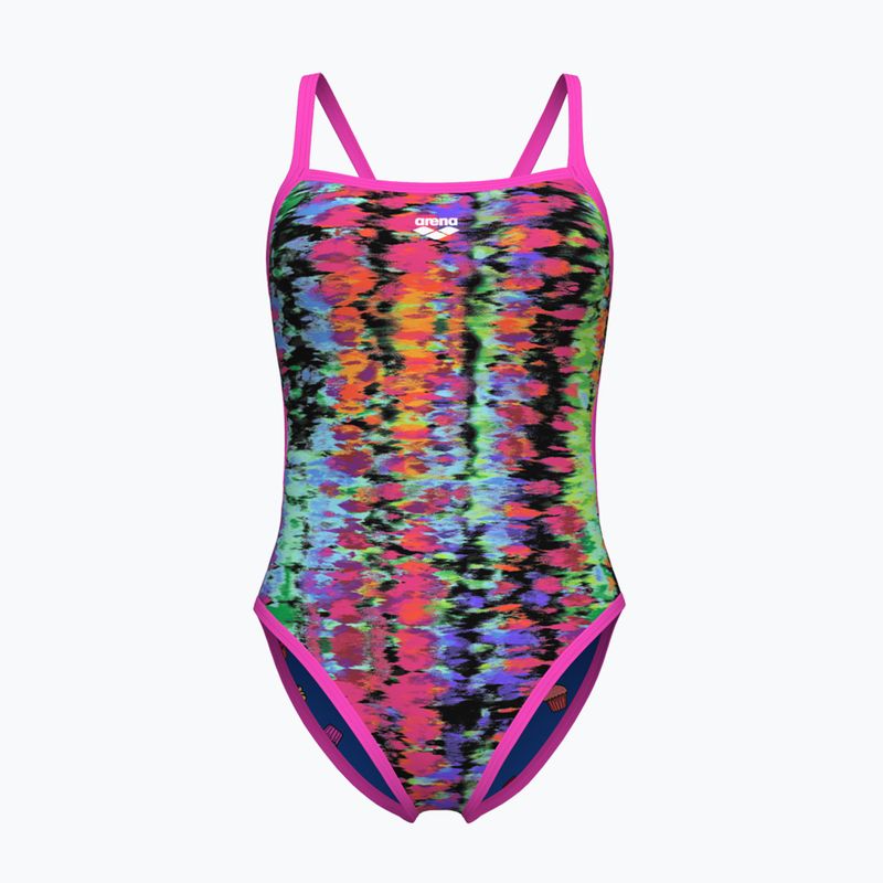 Women's one-piece swimsuit arena Reversible Swimsuit Challenge Back royal multi/shocking pink 2