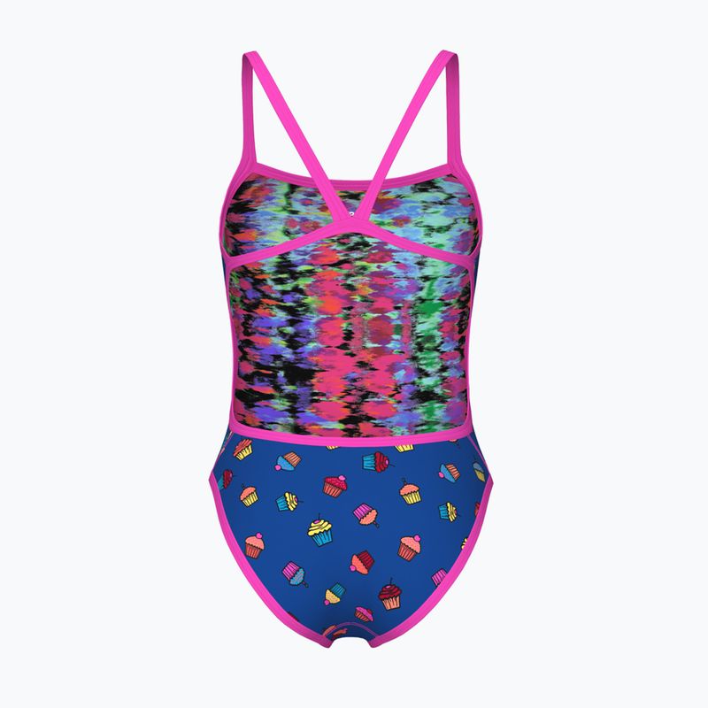 Women's one-piece swimsuit arena Reversible Swimsuit Challenge Back royal multi/shocking pink 3